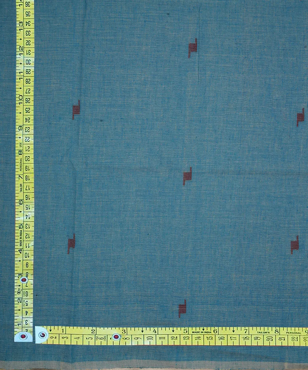 0.4m Light blue handwoven cotton jamdani fabric