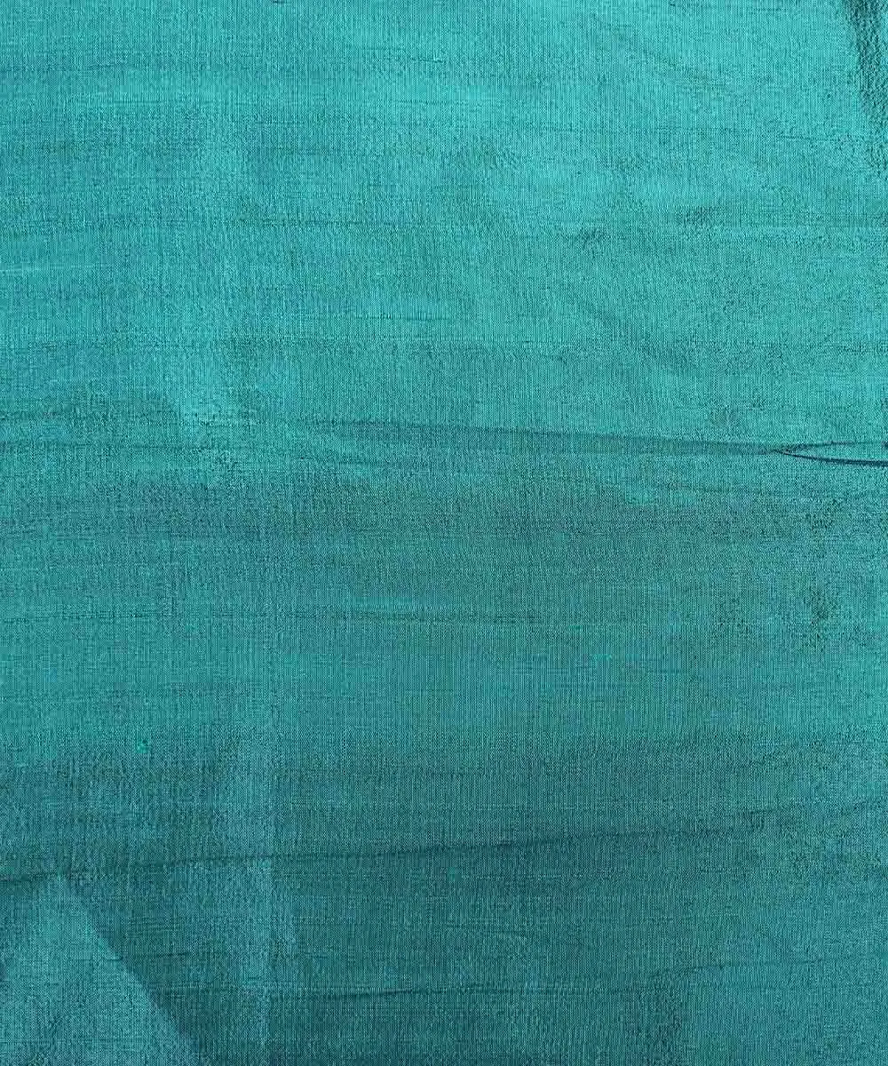 1.1m Handloom Raw Silk Green Fabric