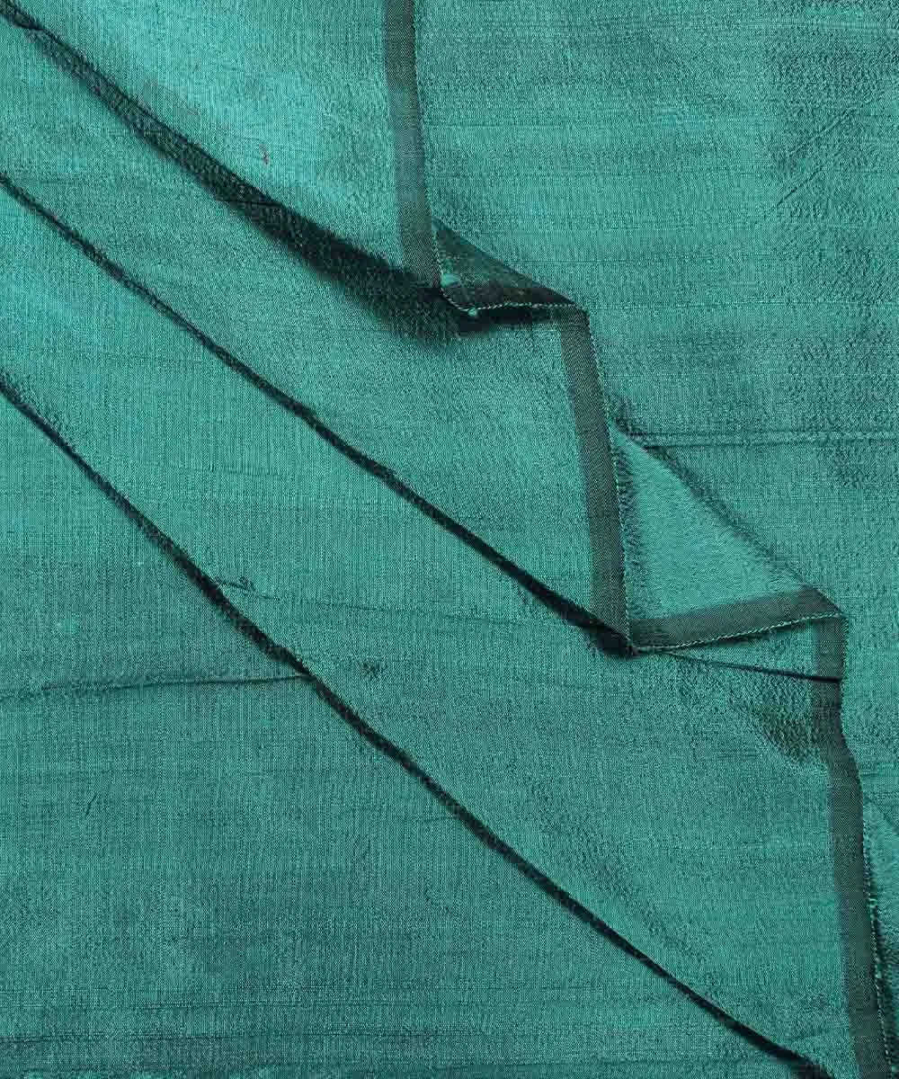 1.1m Handloom Raw Silk Green Fabric