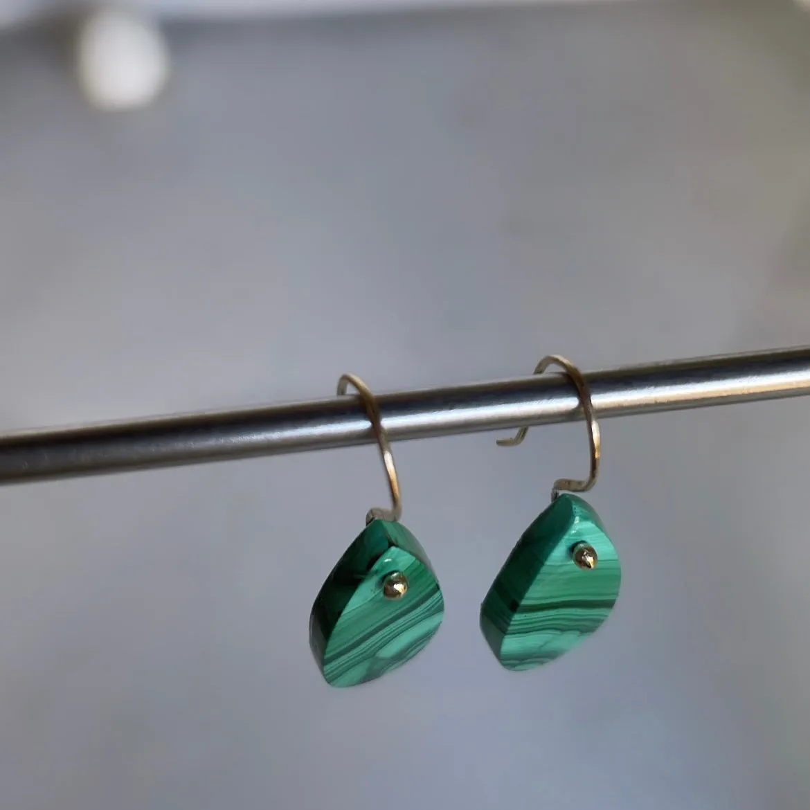 14k Midi Malachite teardrops earrings