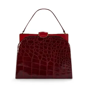 1960s Large Red Crocodile Leather Bag