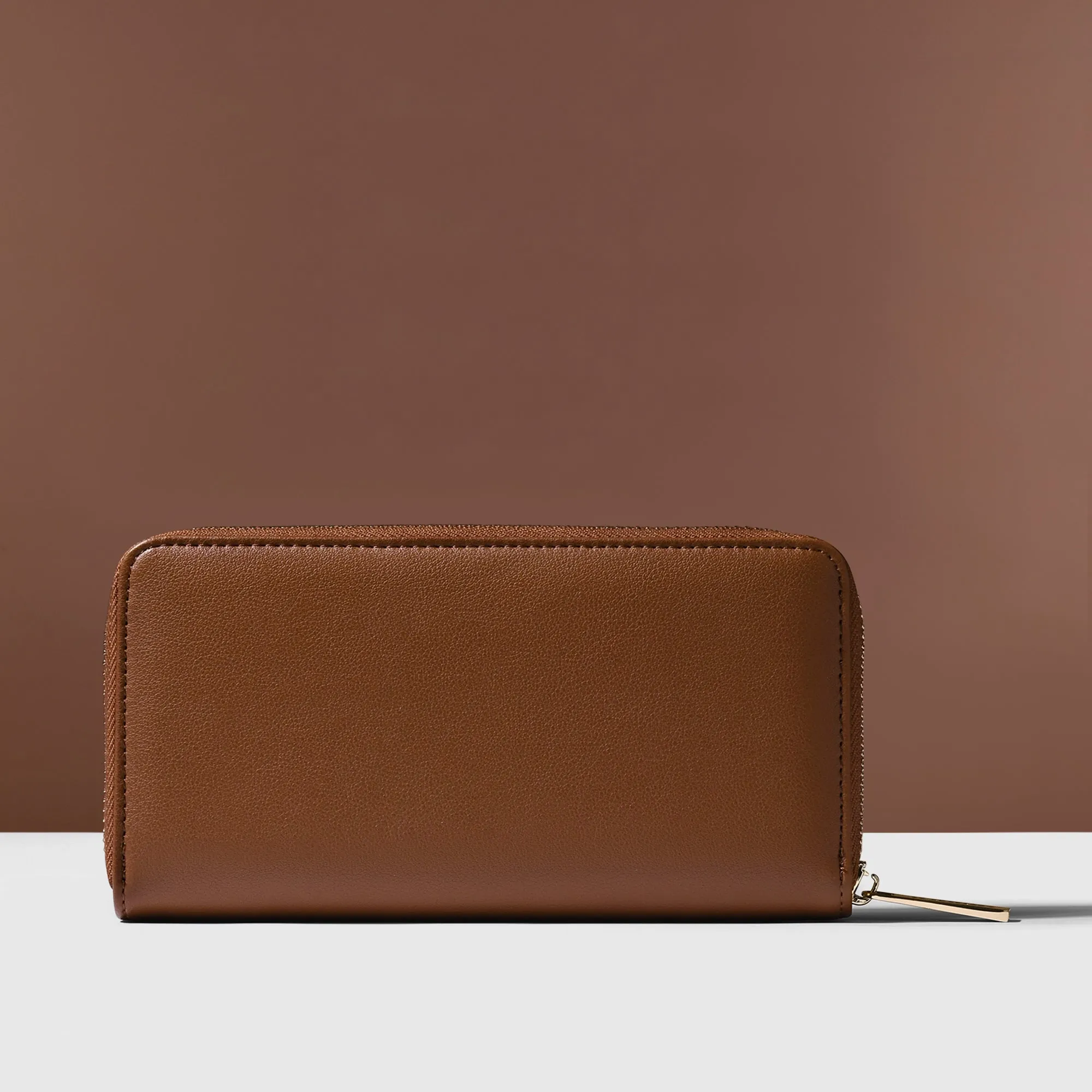 Accessorize London Women's Brown Zip Around Wallet