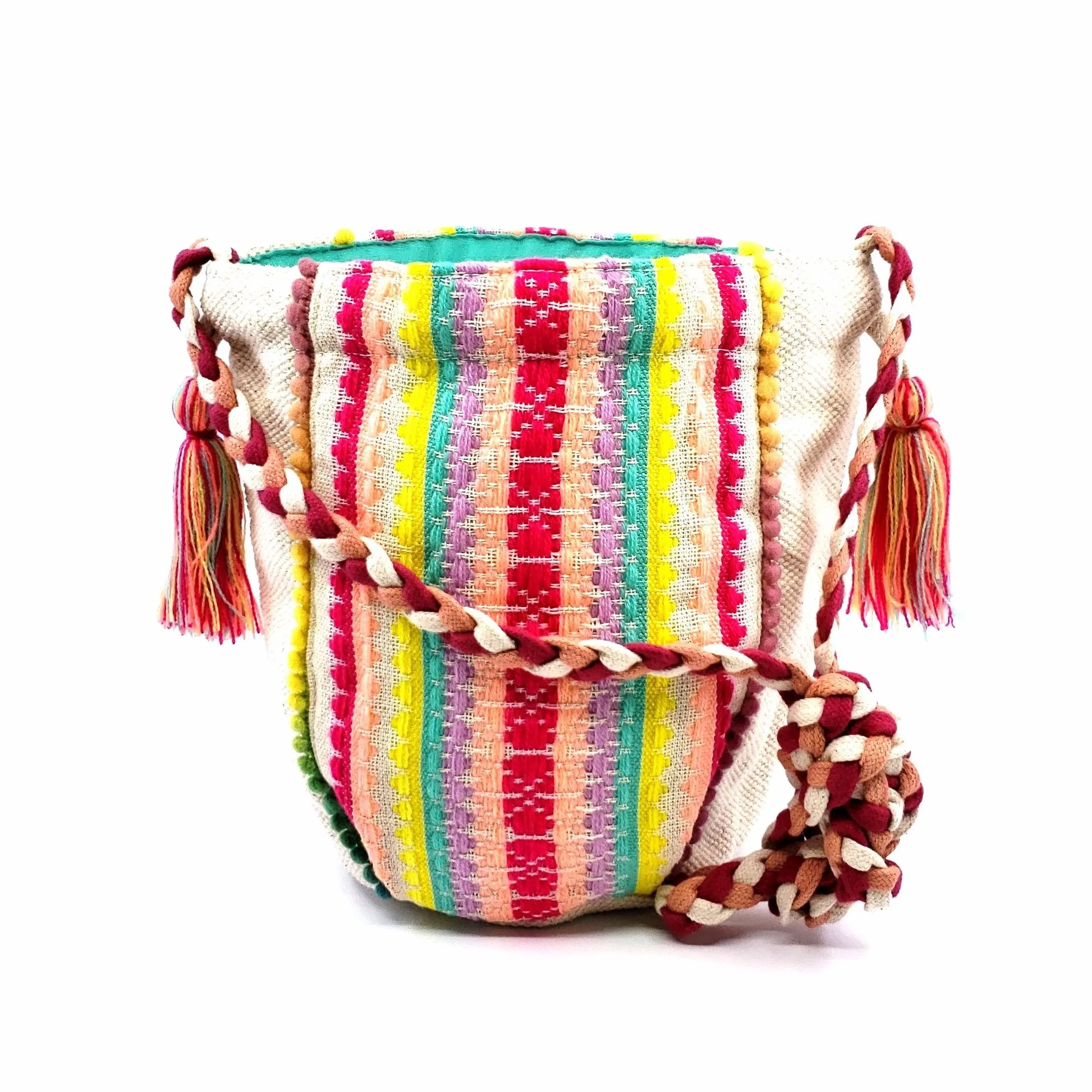 America & Beyond Multi Jacquard Girl's Textile Strap Crossbody