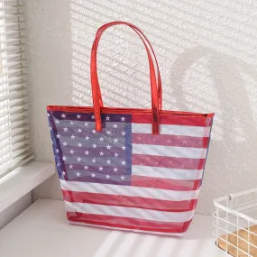 American Flag Transparent Tote Bag