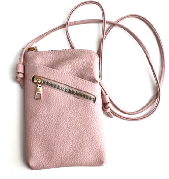 Archer House Long Cross Body Bag - Pale Pink