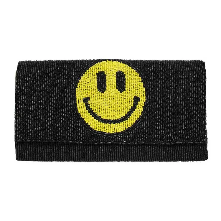 Beaded Smile Clutch Crossbody Bag