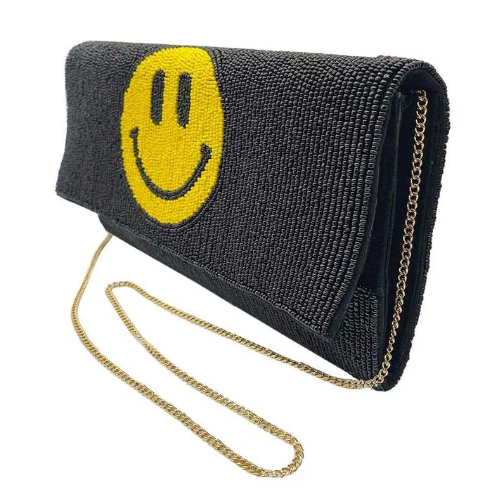 Beaded Smile Clutch Crossbody Bag