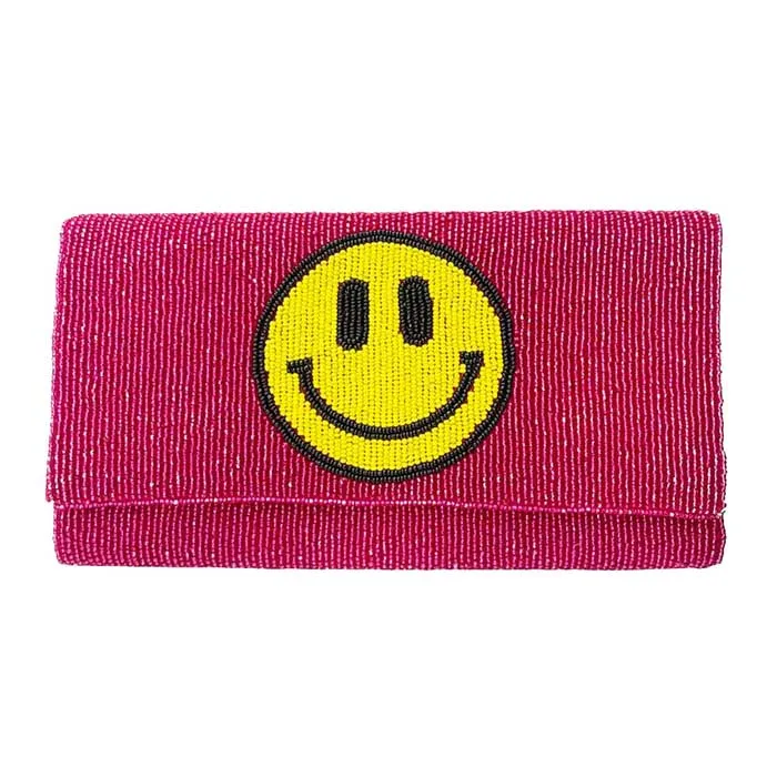 Beaded Smile Clutch Crossbody Bag