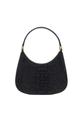 BLACK CRYSTAL MINI TOP HANDLE BAG