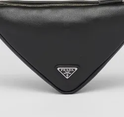 Black Prada Triangle Leather Embossed Logo Mini-bag BNIB