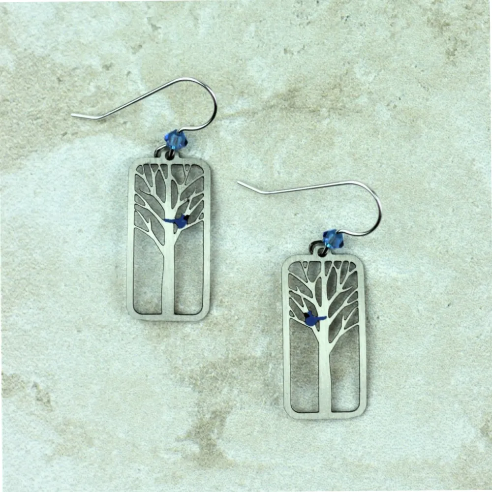 Blue Bird Earrings