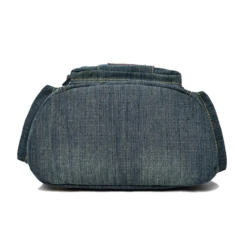 Blue Denim with Drawstring Travel 20 to 35 Litre Backpack