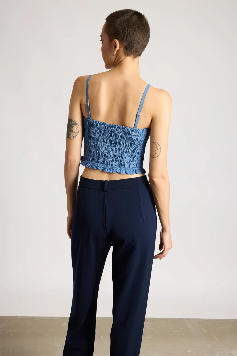 Blue Ribbon Cross Denim Top