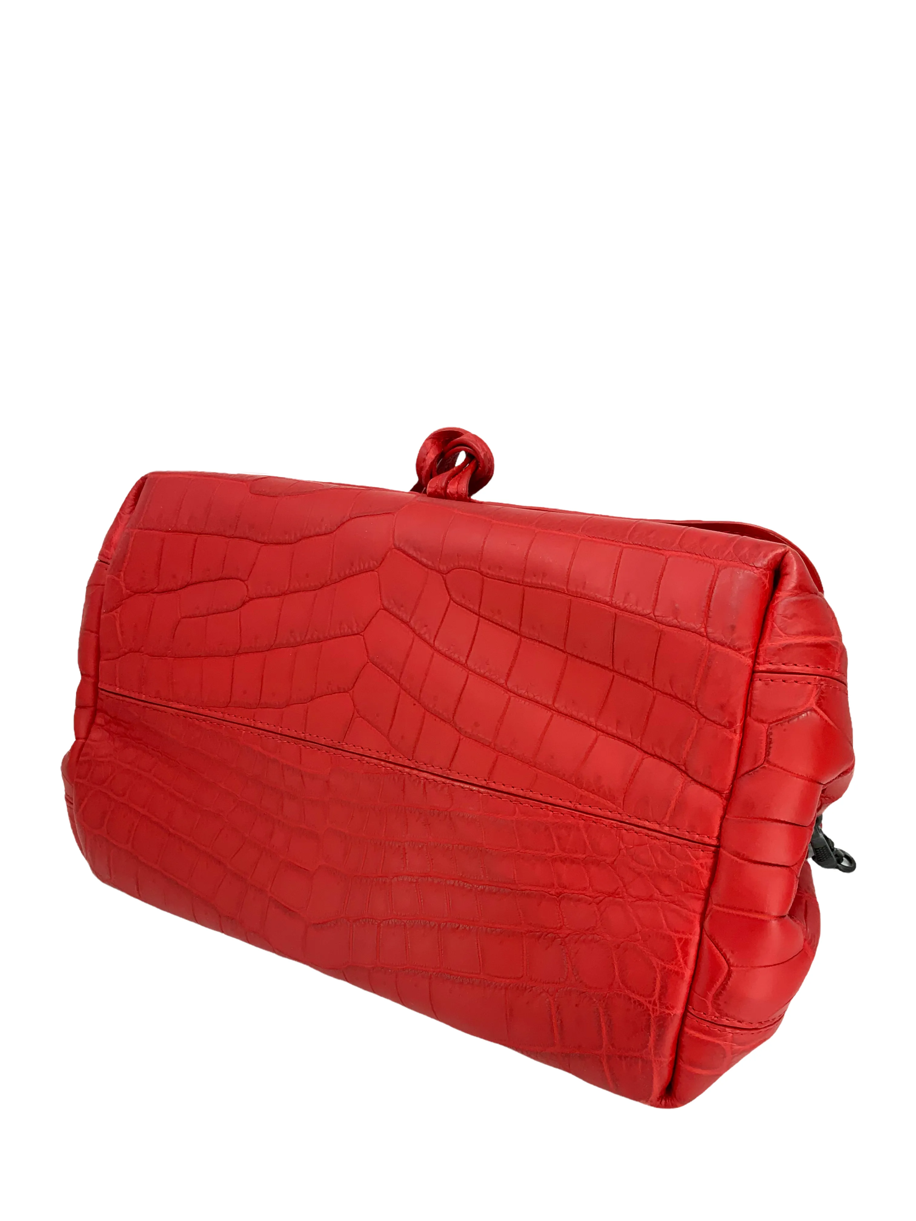 Bottega Veneta Crocodile Large Flap Bag with Shoulder Strap