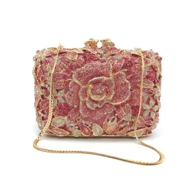 Bridal Inlaid Rhinestone Camellia Clutch, Evening Bag,Prom Clutch -i7bags