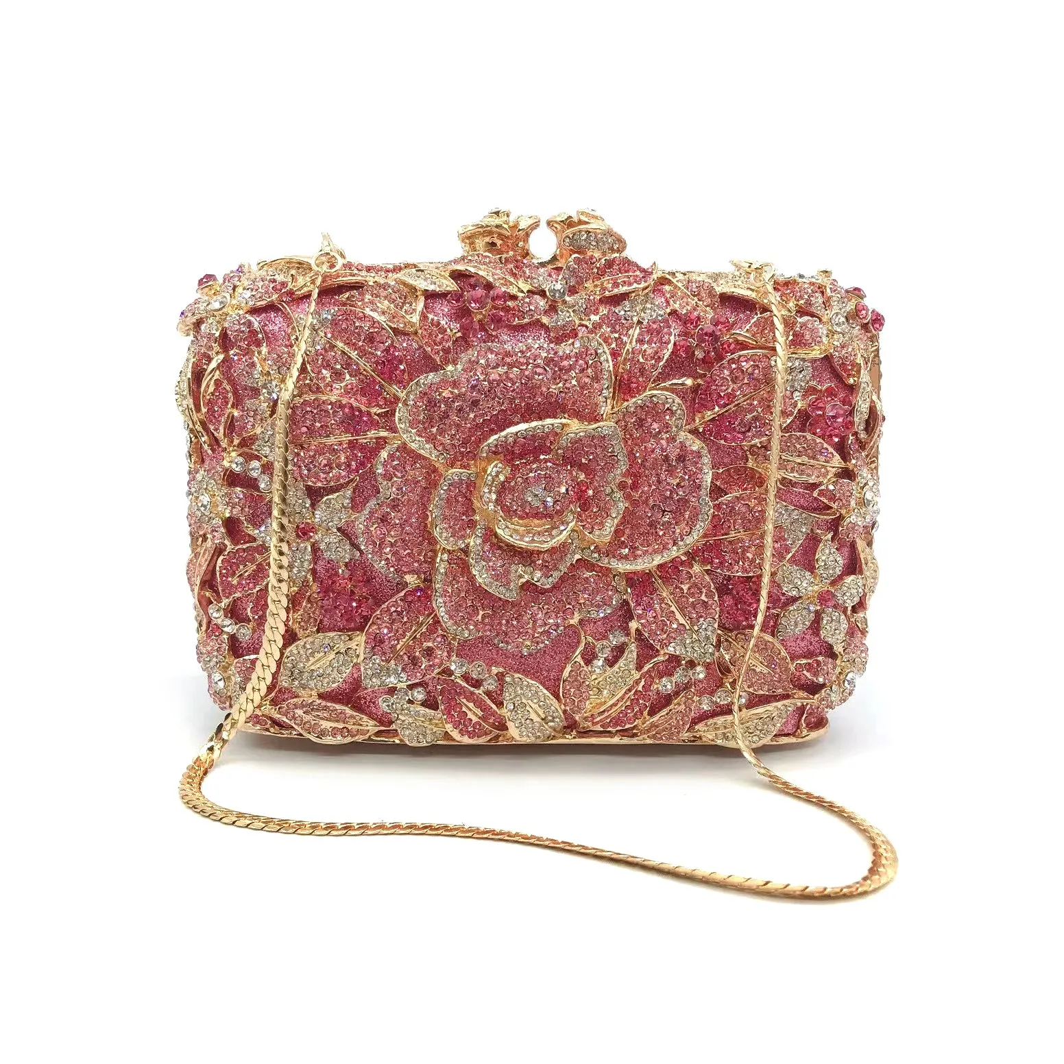 Bridal Inlaid Rhinestone Camellia Clutch, Evening Bag,Prom Clutch -i7bags