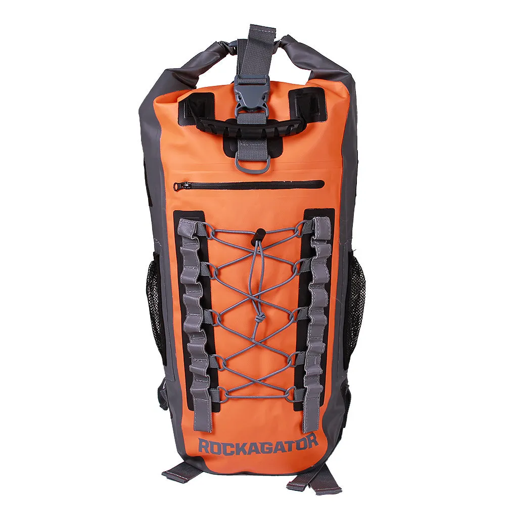 BUNDLE SPECIAL Rockagator Hydric Series 40 Liter Sunset Orange Waterproof Backpack & 2 DRY BAGS