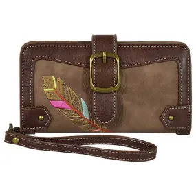 Catchfly Women's Feather Buckle Wristlet Wallet