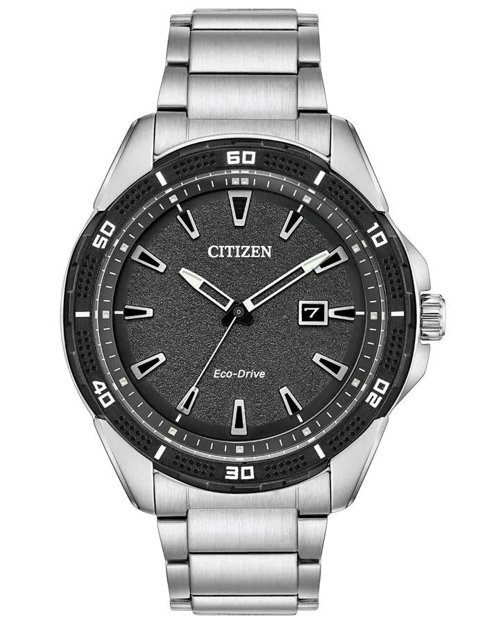 Citizen Mens DRIVE AR Watch - Stainless Steel - Black Dial - Date -Bracelet