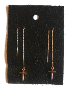 Cross Threader Earrings- 18k Gold Plated