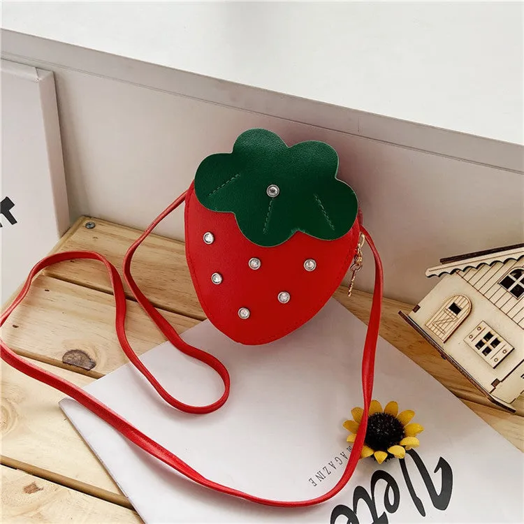 Cute Stawberry Messenger Small Shoulder Bag Baby Coin Purse Baby Wholesale Accessories