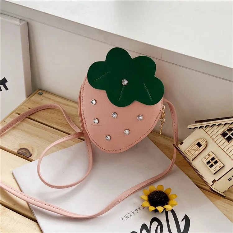 Cute Stawberry Messenger Small Shoulder Bag Baby Coin Purse Baby Wholesale Accessories