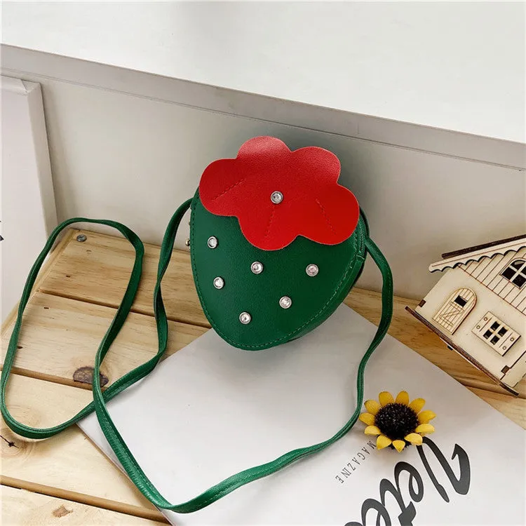 Cute Stawberry Messenger Small Shoulder Bag Baby Coin Purse Baby Wholesale Accessories