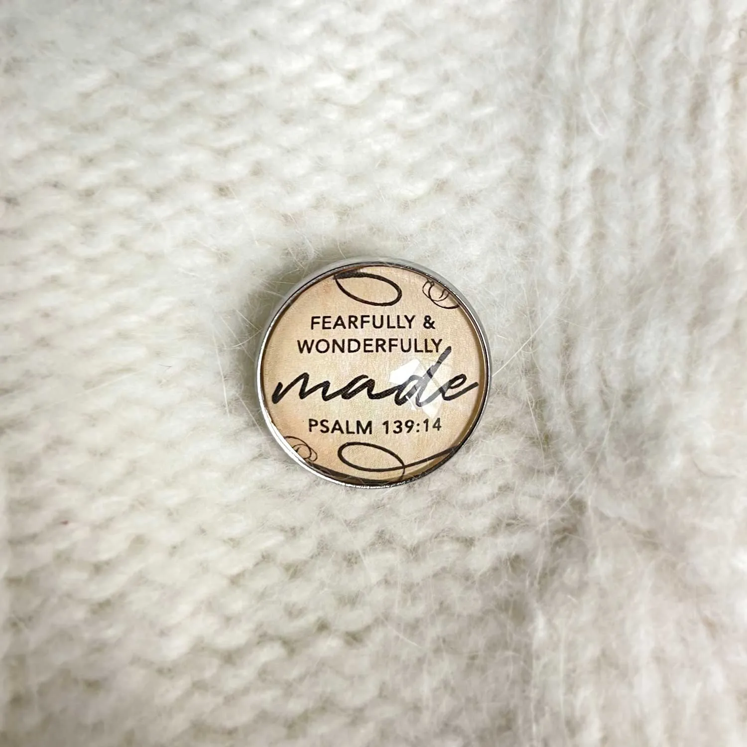 Fearfully & Wonderfully Made Set of Glass Pinback Buttons, Lapel Pins