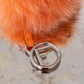 Fendi Orange  Fur Pom Pom Key Ring