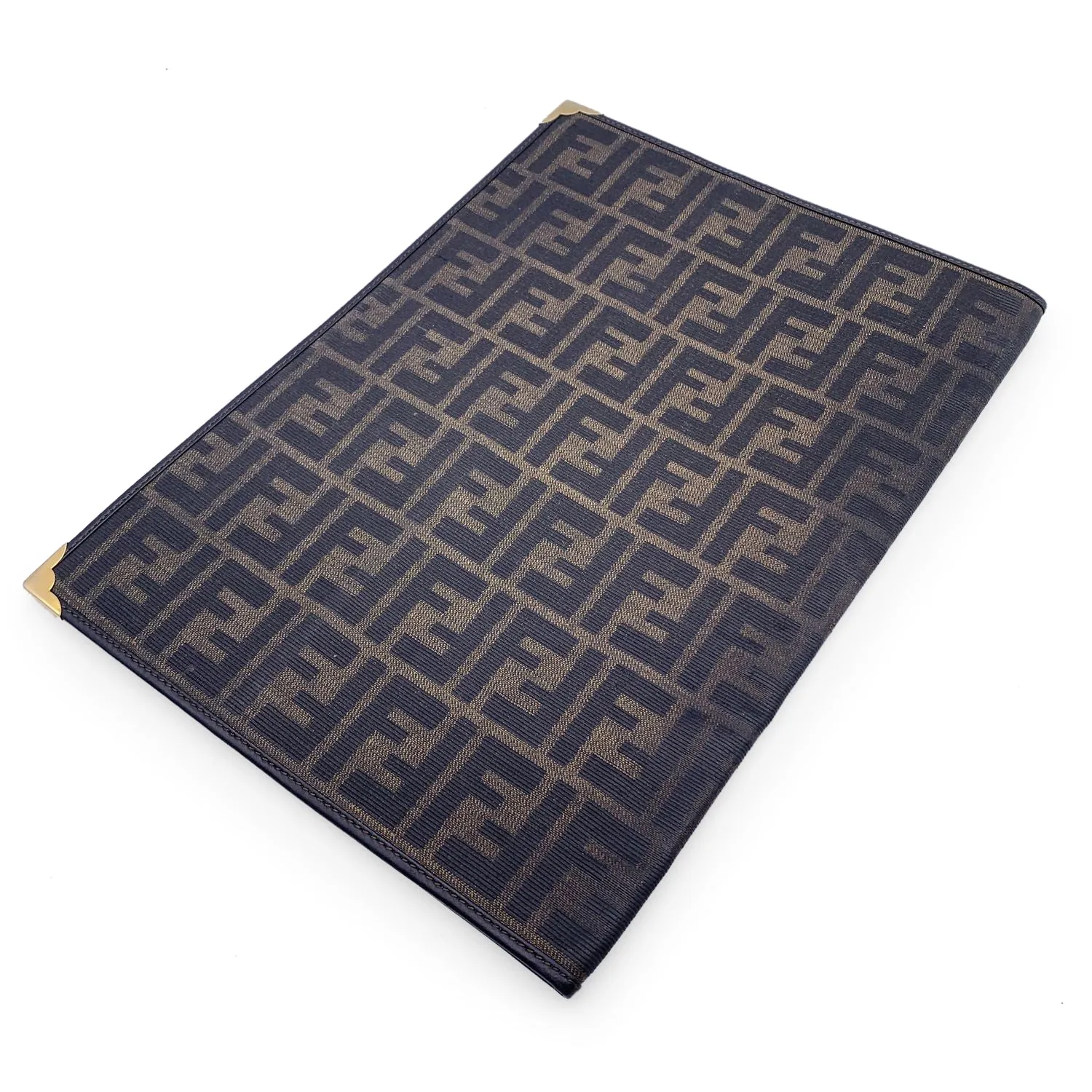 Fendi Vintage Zucca Monogram Canvas A4 Agenda Notebook Cover