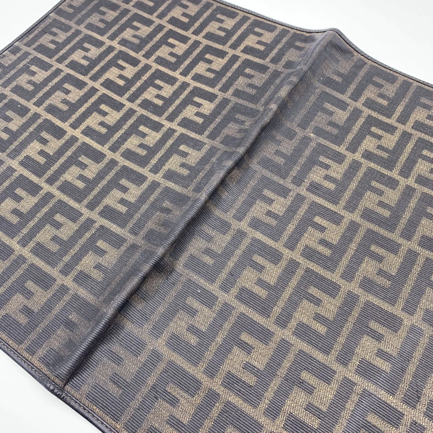 Fendi Vintage Zucca Monogram Canvas A4 Agenda Notebook Cover