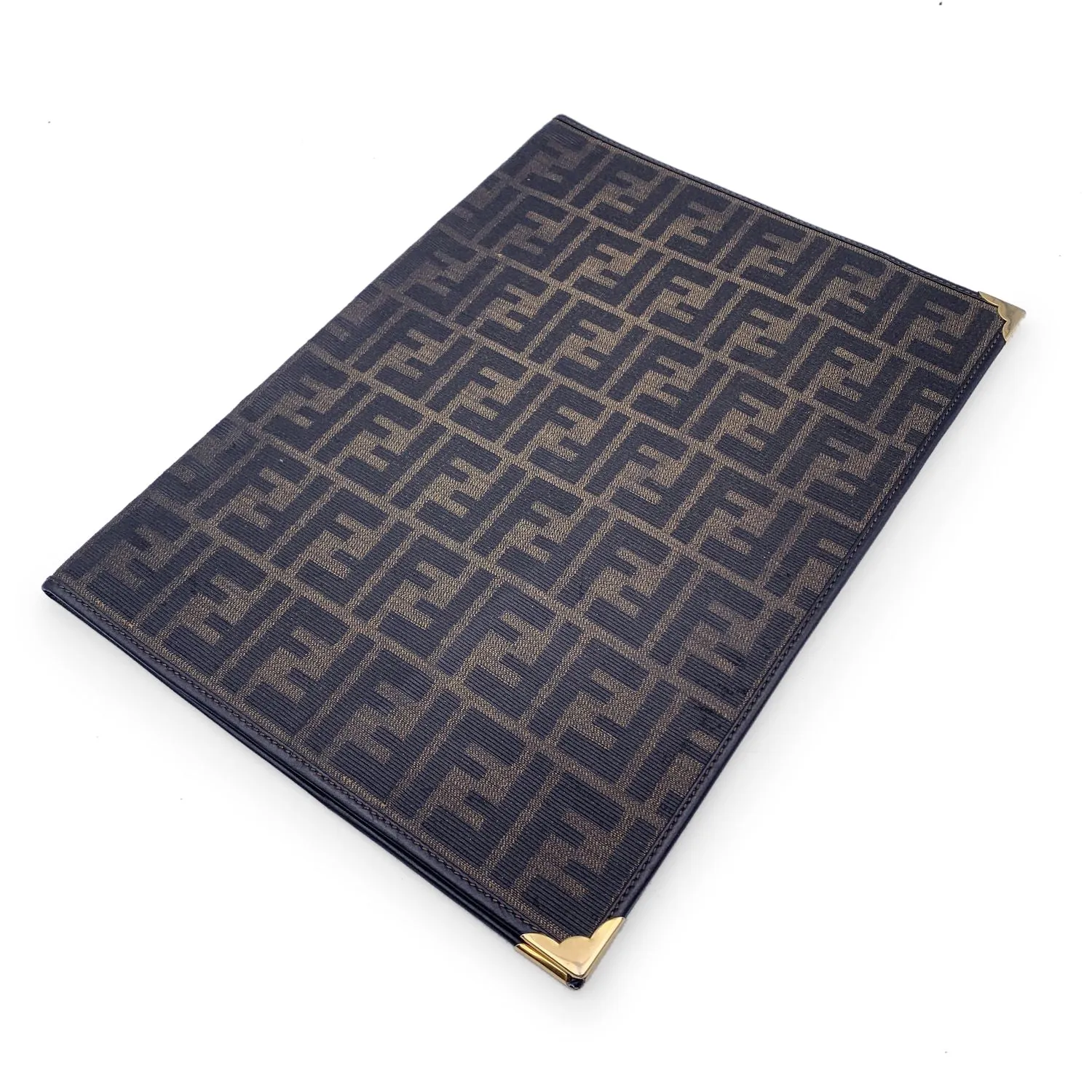 Fendi Vintage Zucca Monogram Canvas A4 Agenda Notebook Cover