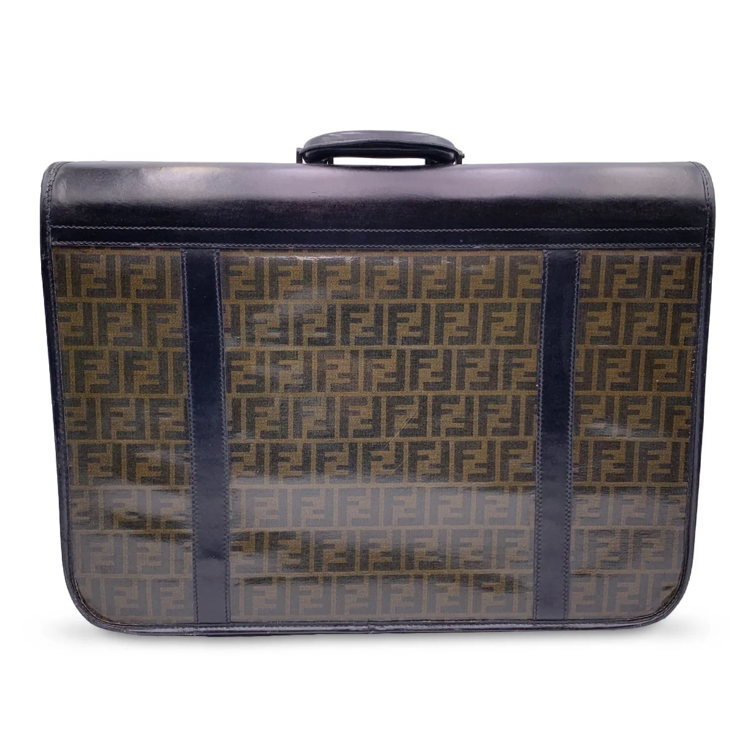 Fendi Vintage Zucca Monogram Vinyl Canvas Travel Bag Suitcase