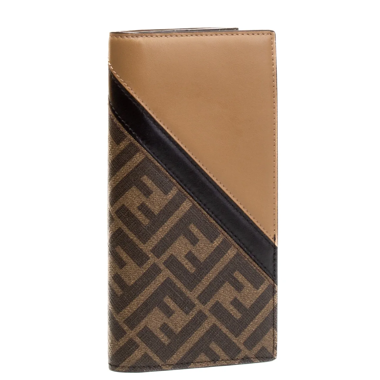 FENDI Zucca FF Logo Printed Diagonal Flap Wallet