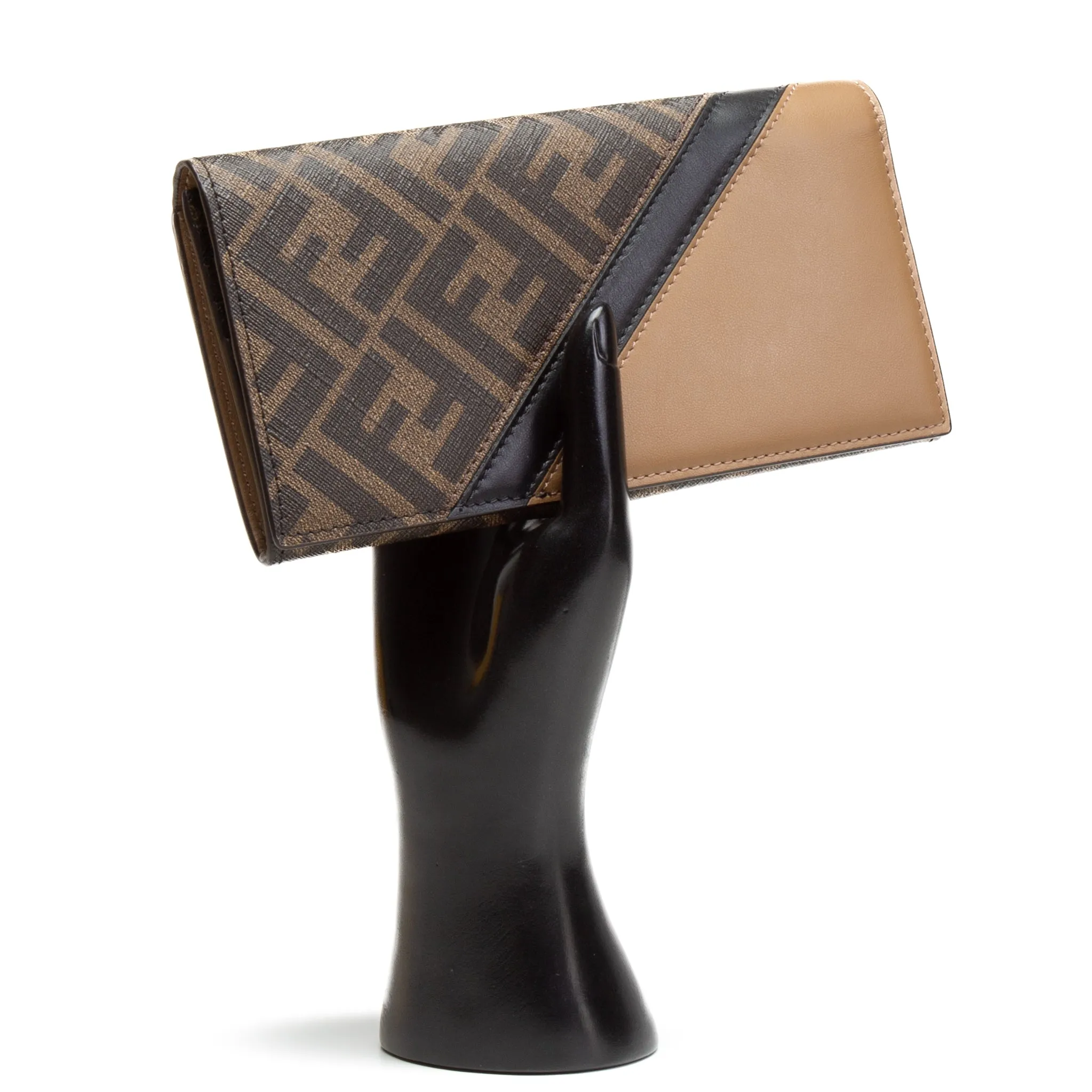 FENDI Zucca FF Logo Printed Diagonal Flap Wallet