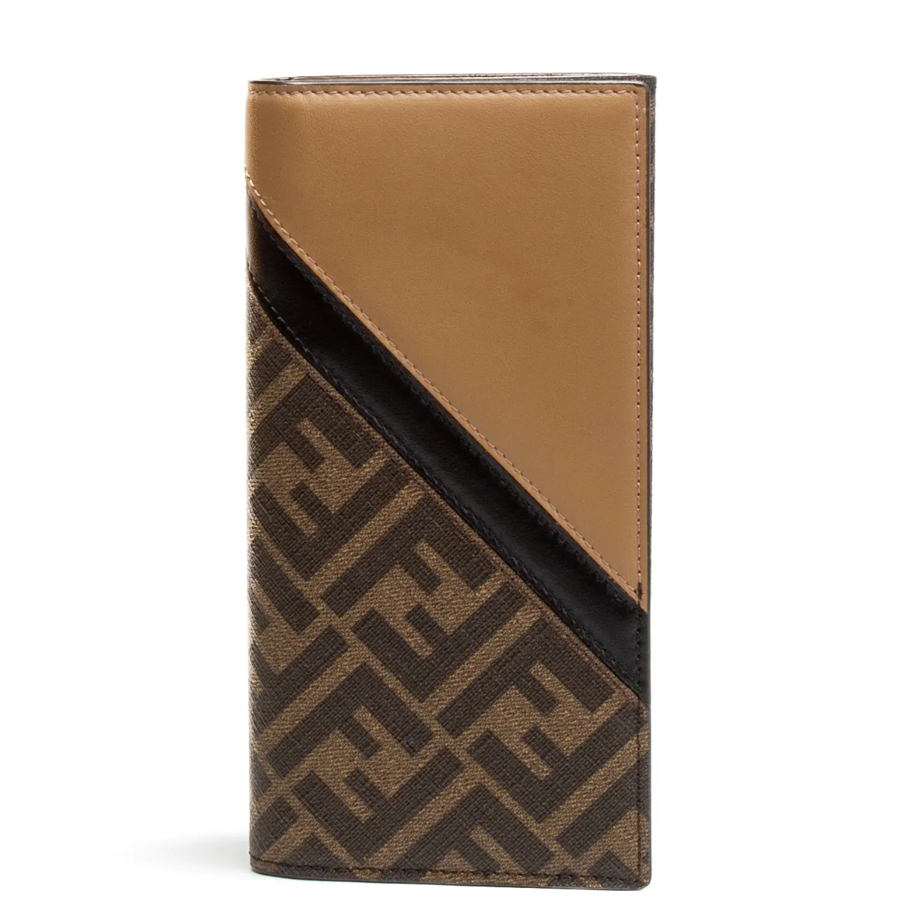 FENDI Zucca FF Logo Printed Diagonal Flap Wallet