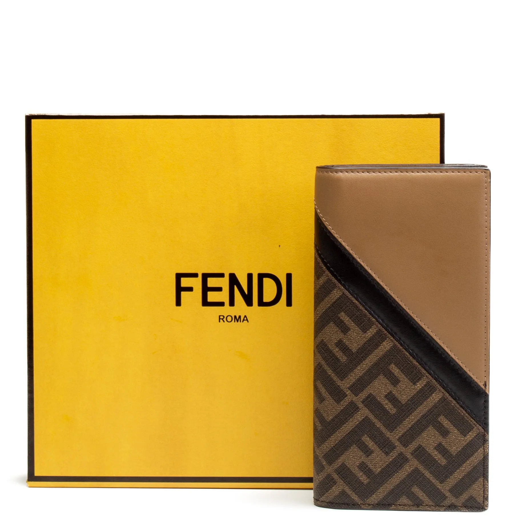 FENDI Zucca FF Logo Printed Diagonal Flap Wallet