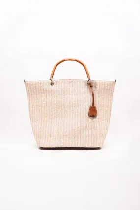 Glamorous Beige Woven Tote Bag