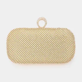 Gold Embellished Evening Clutch / Crossbody Bag