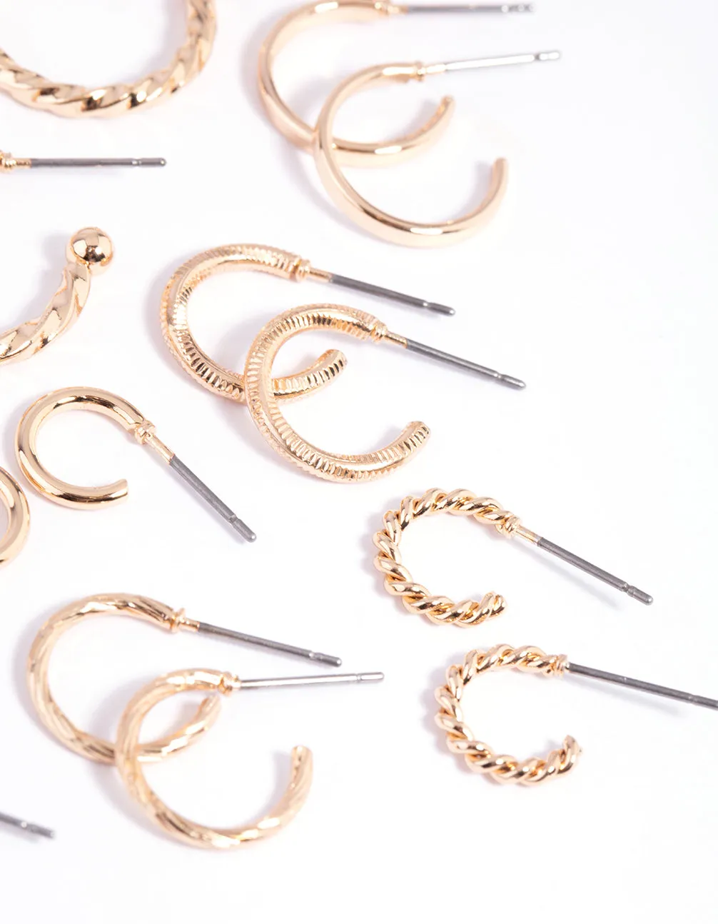 Gold Twisted Hoop Earring 12-Pack