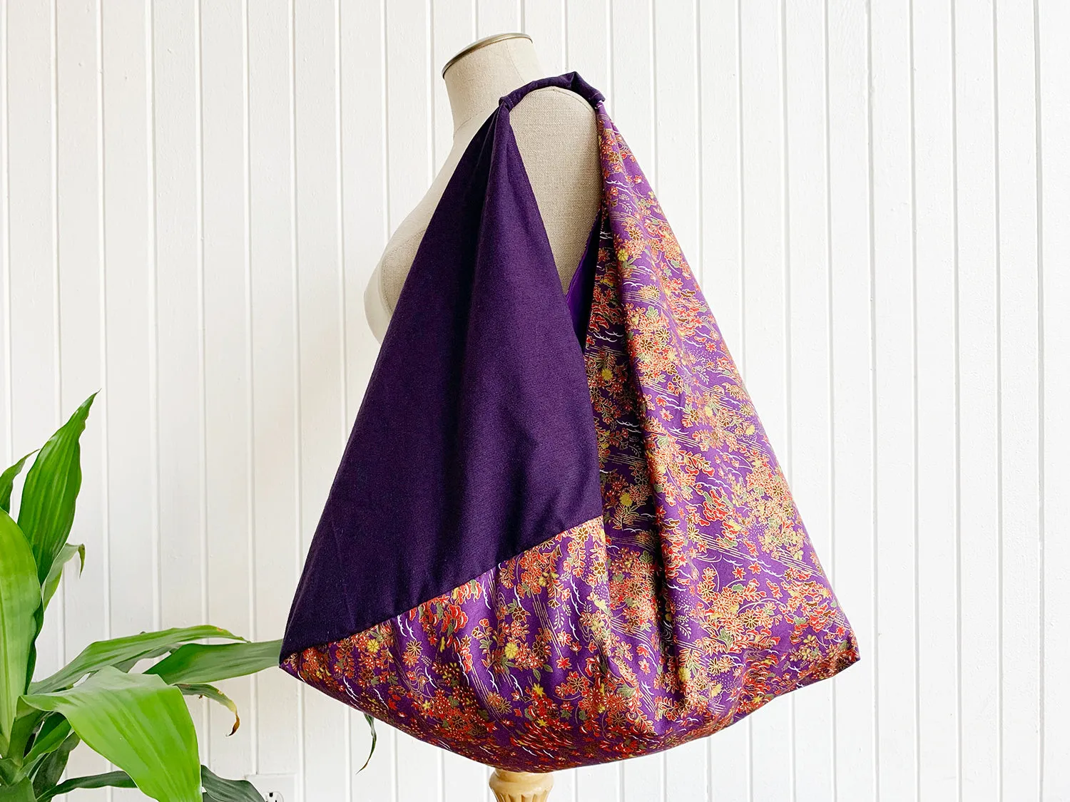 *Handmade* Origami bag | Market bag | Purple Floral