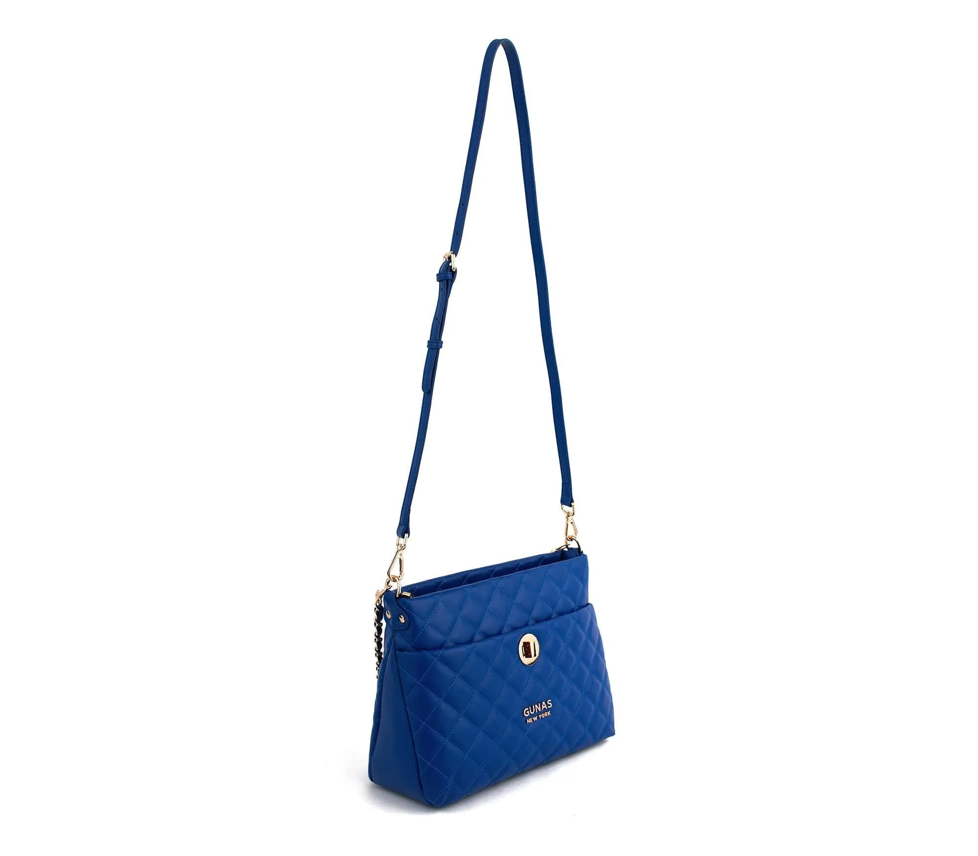 Koi Quilted Vegan Leather Shoulder Bag | Blue