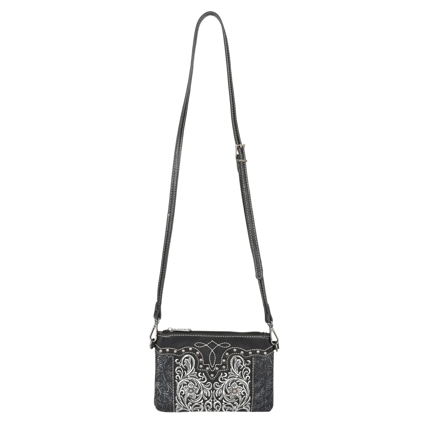 Montana West Floral Embroidered Crossbody Clutch