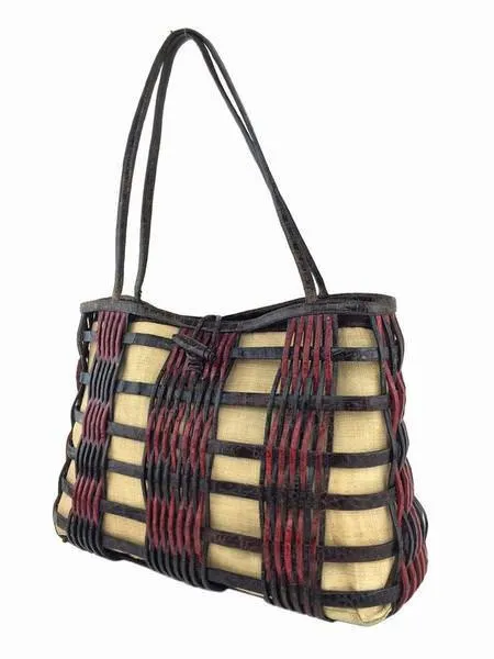 Nancy Gonzalez Woven Crocodile Leather Medium Basket Tote