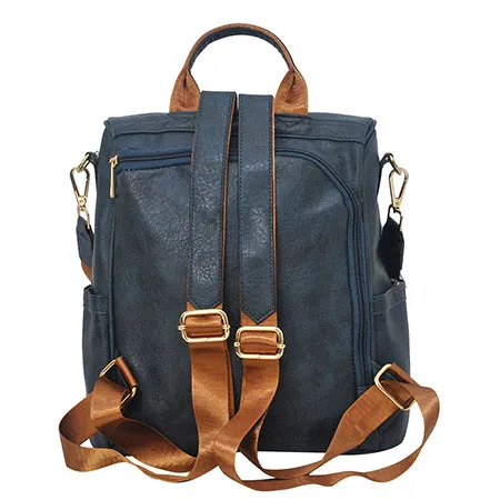 Navy Faux Leather NGIL Traveler Backpack