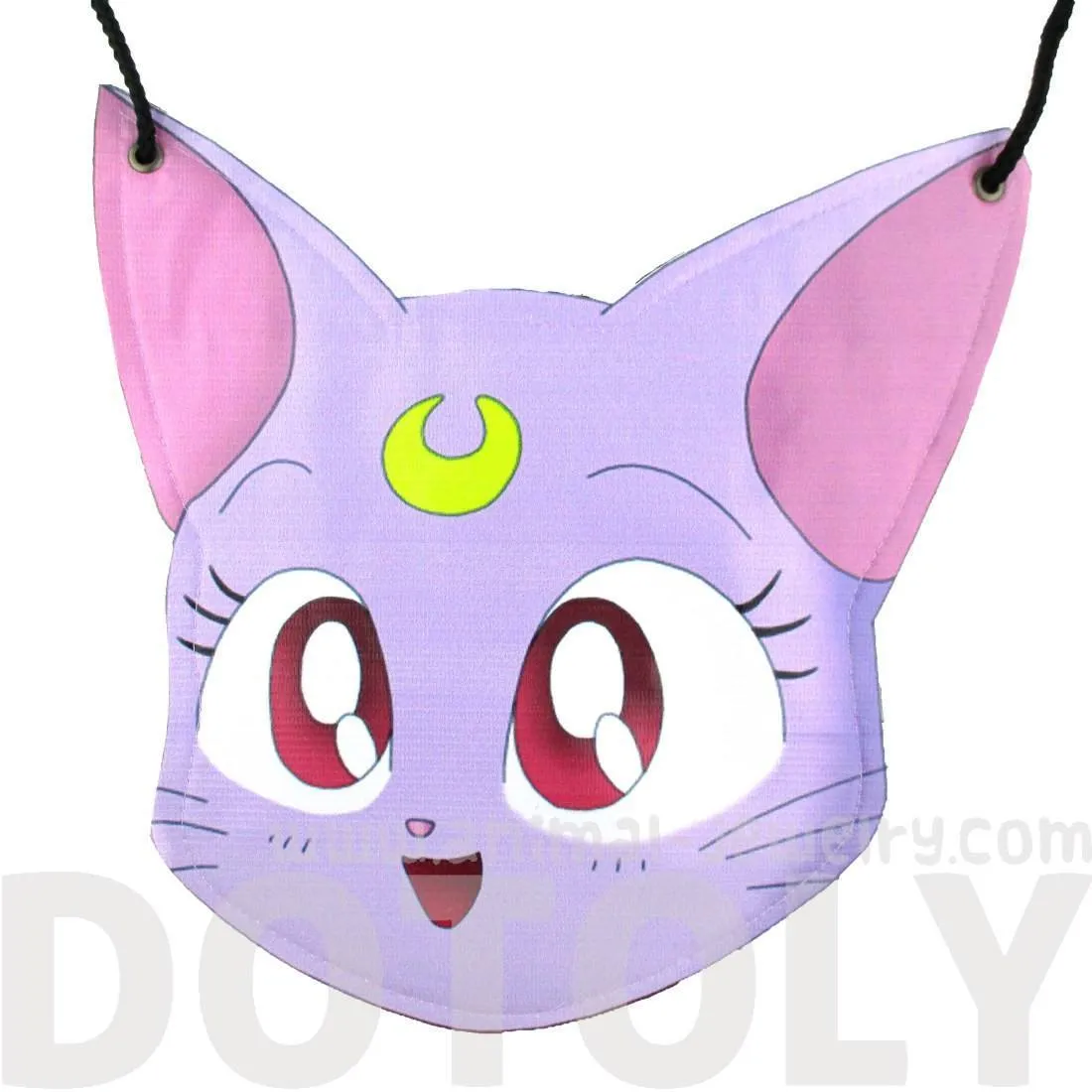 Sailor Moon Diana Kitty Cat Face Shaped Vinyl Cross Body Bag