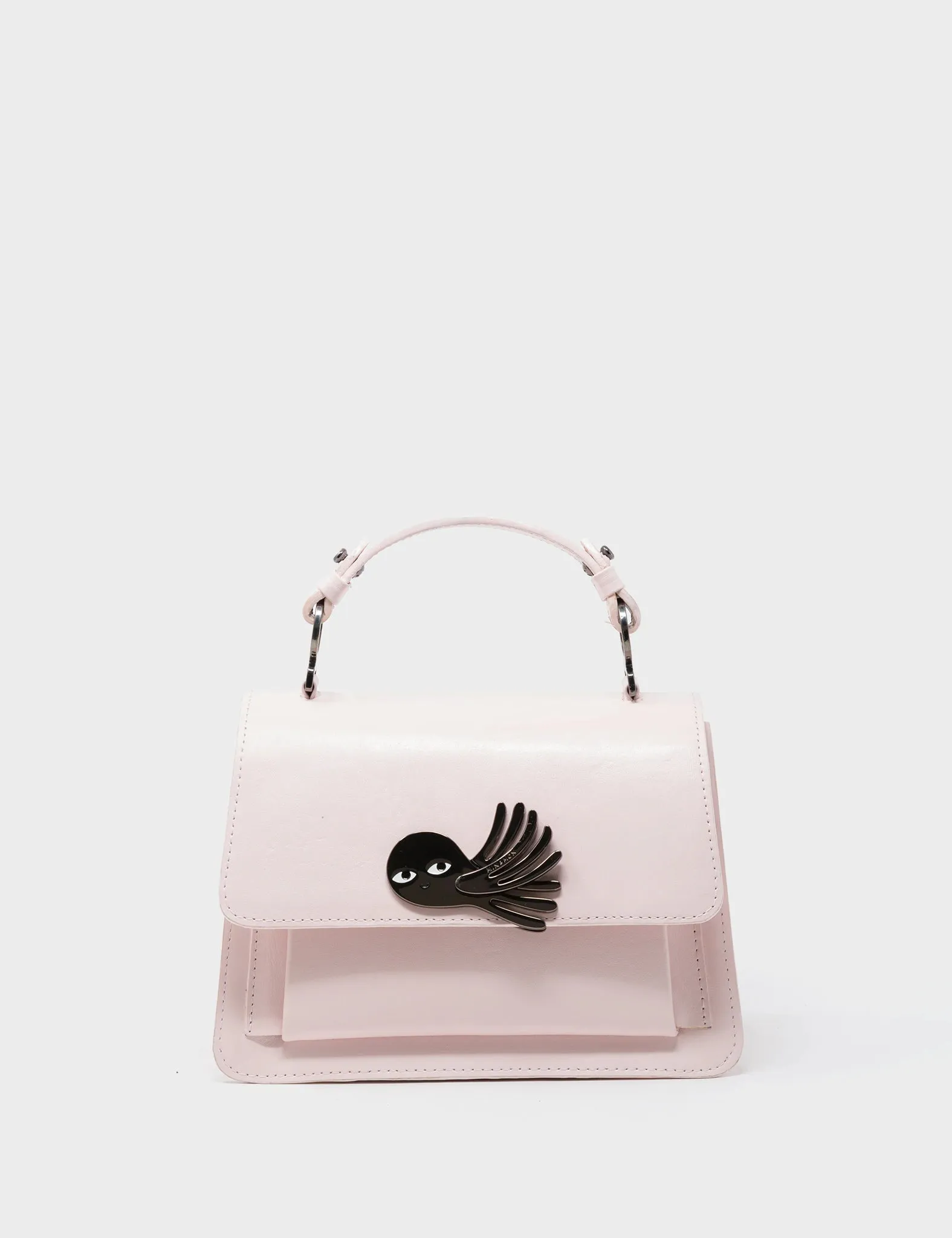 Silas Powder Pink Small Leather Crossbody Bag