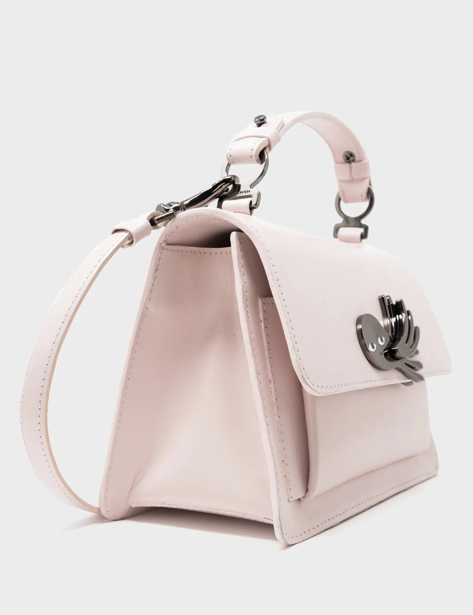 Silas Powder Pink Small Leather Crossbody Bag