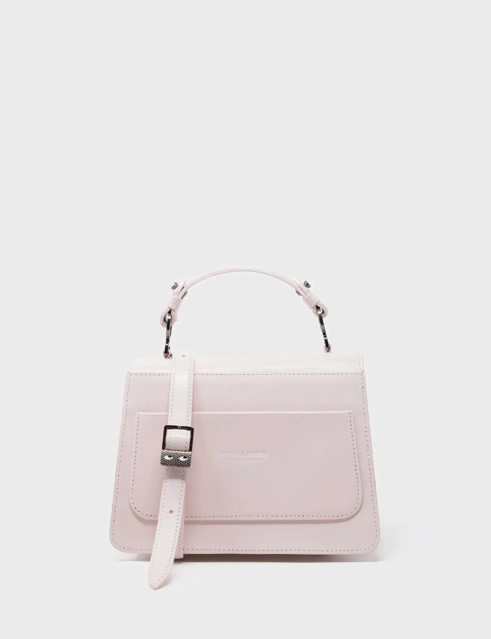 Silas Powder Pink Small Leather Crossbody Bag