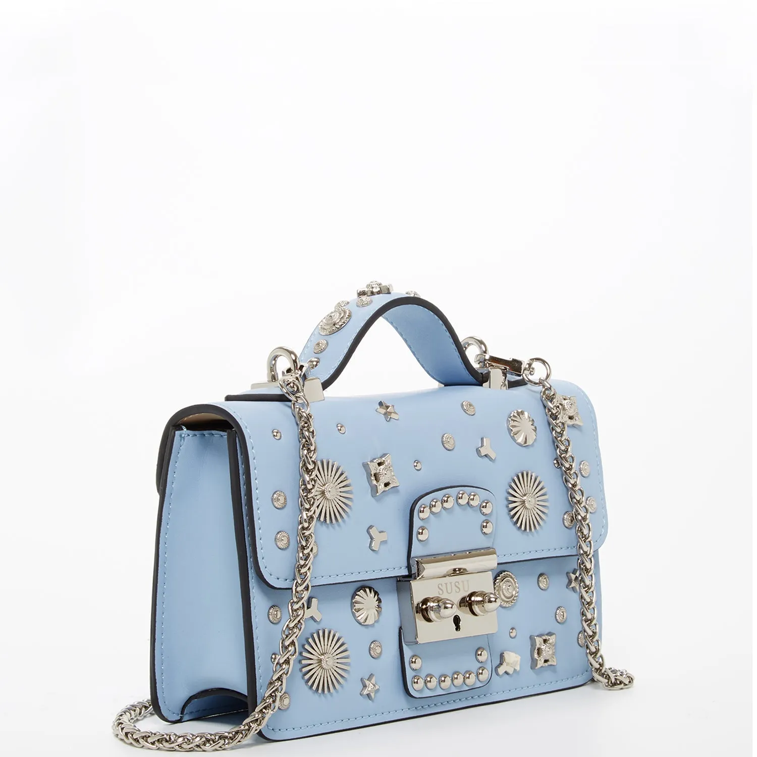 The Hollywood Small Leather Bag Light Blue